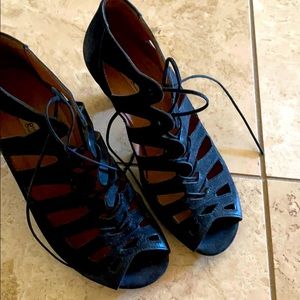 Black lace up sandals